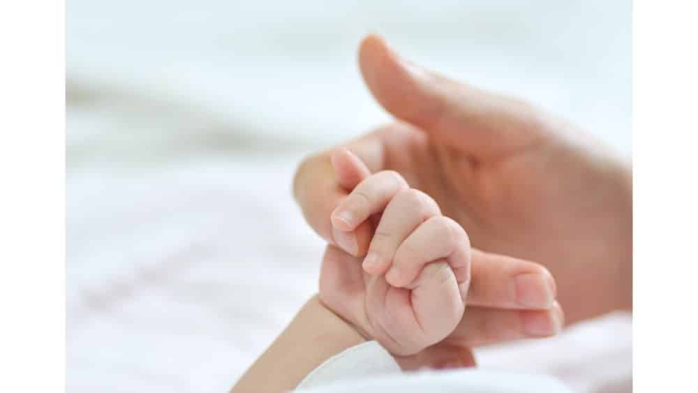 manos de bebé y adulto
